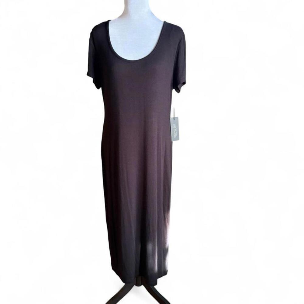 Rachel Zoe black maxi dress, lined short sleeves, stretchy fabric Size XL